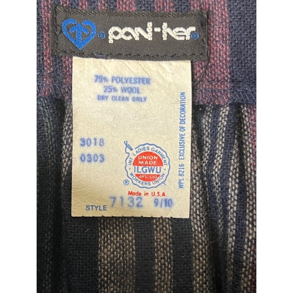 VTG Pan-Her Women 9/10 Plaid Wool Blend Skirt W/ Fringed Side Union USA Made - Picture 8 of 11